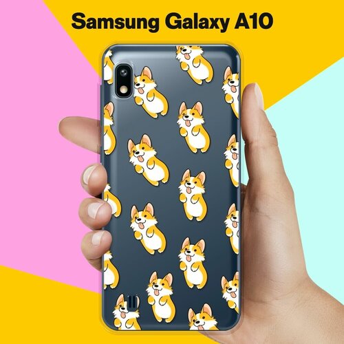 Силиконовый чехол Узор из корги на Samsung Galaxy A10 силиконовый чехол узор из такс на samsung galaxy a10