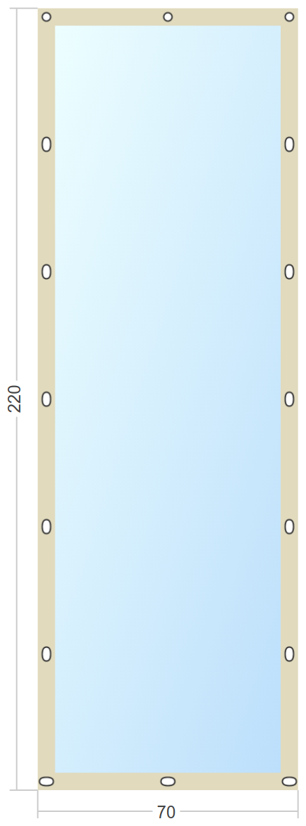 Мягкое окно Софтокна 70х220 см съемное, Французский замок, Прозрачная пленка 0,7мм, Бежевая окантовка, Комплект для установки - фотография № 3
