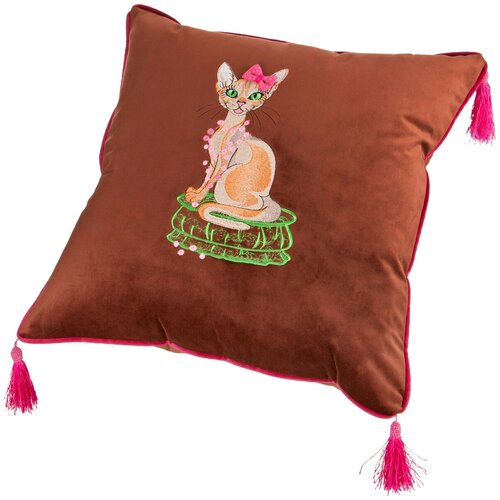Santalino Декоративная подушка Мурка цвет: коричневый (45х45)