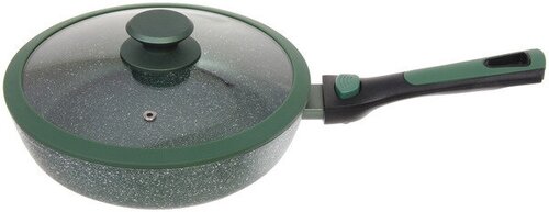 Сковорода «BAROLY» GREEN 24см индукционная с крышкой, съемная бакелитовая ручка