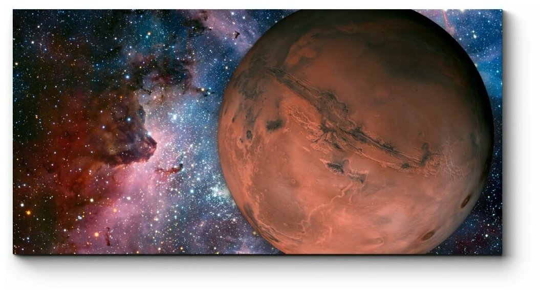 Модульная картина Марс и Вселенная 200x100