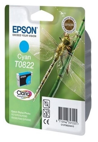 Картридж Epson C13T08224A10, 890 стр, голубой