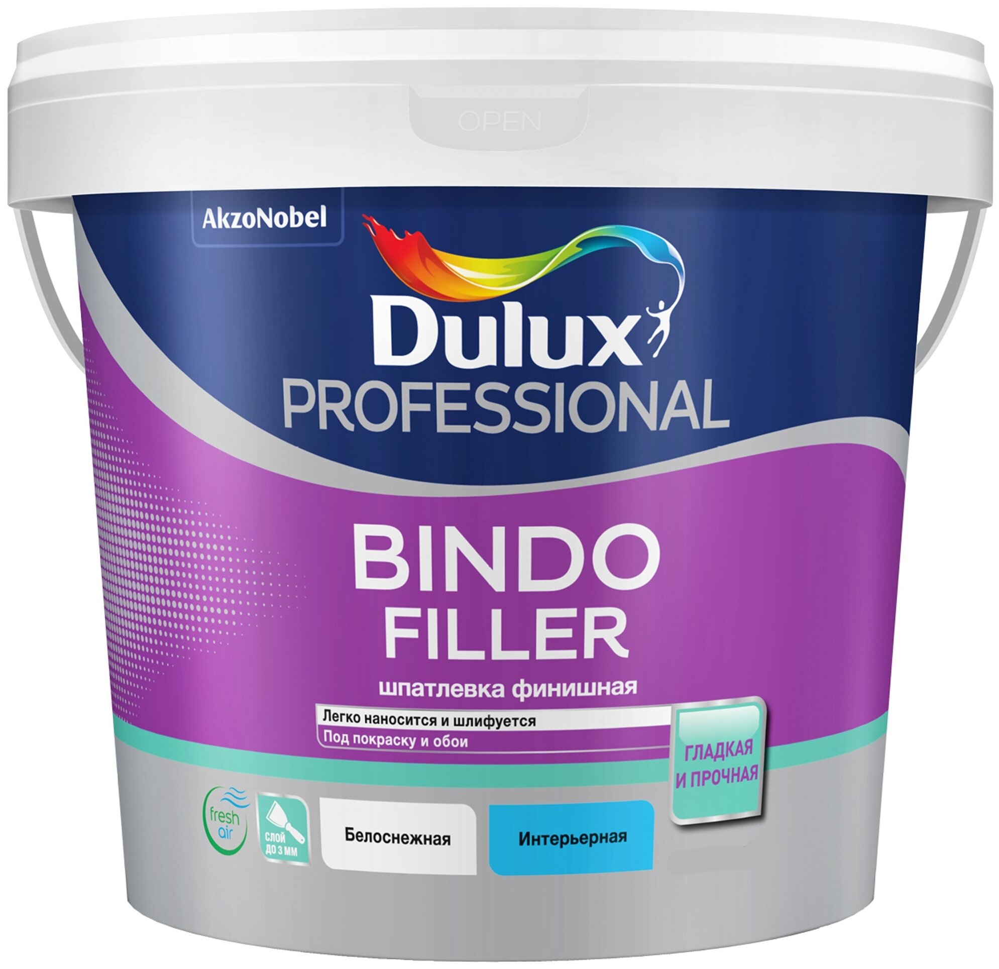 шпатлевка готовая DULUX Bindo Filler финишная 1,5кг - фото №1