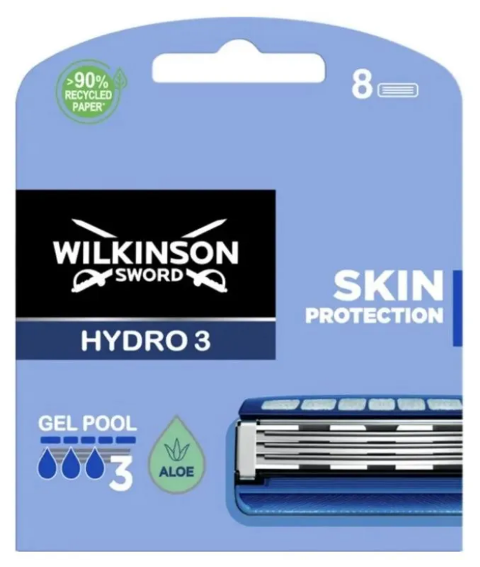 Wilkinson Sword Hydro 3 Skin Protection / Сменные кассеты для бритв HYDRO , 8 шт.