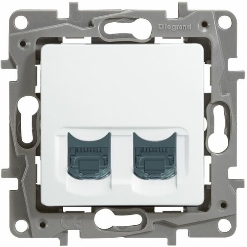 Механизм розетки комп. СП Etika RJ45 + RJ45 CAT.5E UTP бел. Leg | код 672255 | Legrand (4шт. в упак.)