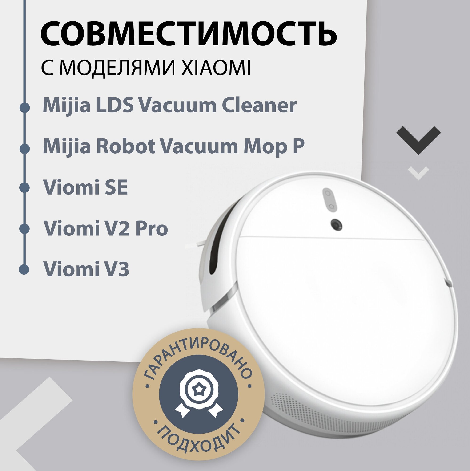 Тряпка микрофибра (для влажной уборки) для робота пылесоса Xiaomi Viomi V2 Pro, V3, SE, Mijia LDS, Mop P, Многоразовая