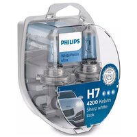 Галогенная лампа Philips H7 (55W 12V) WhiteVision Ultra + W5W 2шт