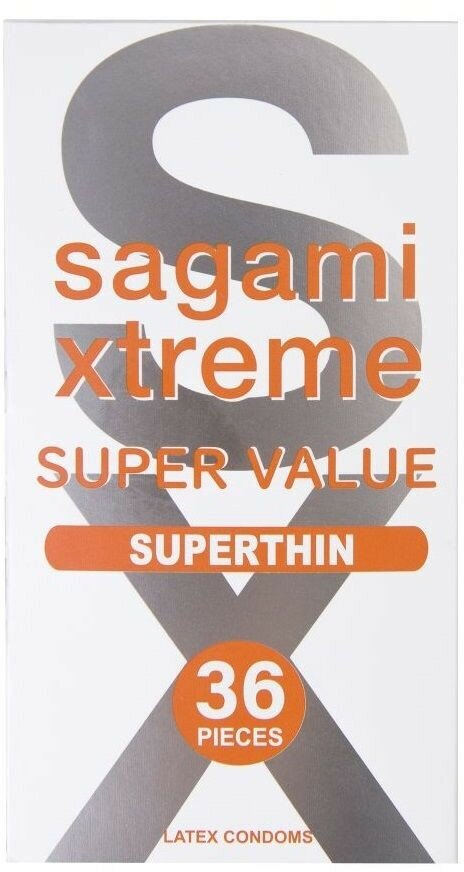 Ультратонкие презервативы Sagami Xtreme Superthin - 36 шт. 19 см