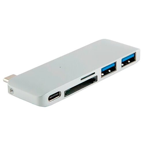 USB-концентратор Moonfish Multiport Type-C, разъемов: 3, серебристый usb концентратор red line multiport adapter type c 3 in 1 разъемов 1 серебристый