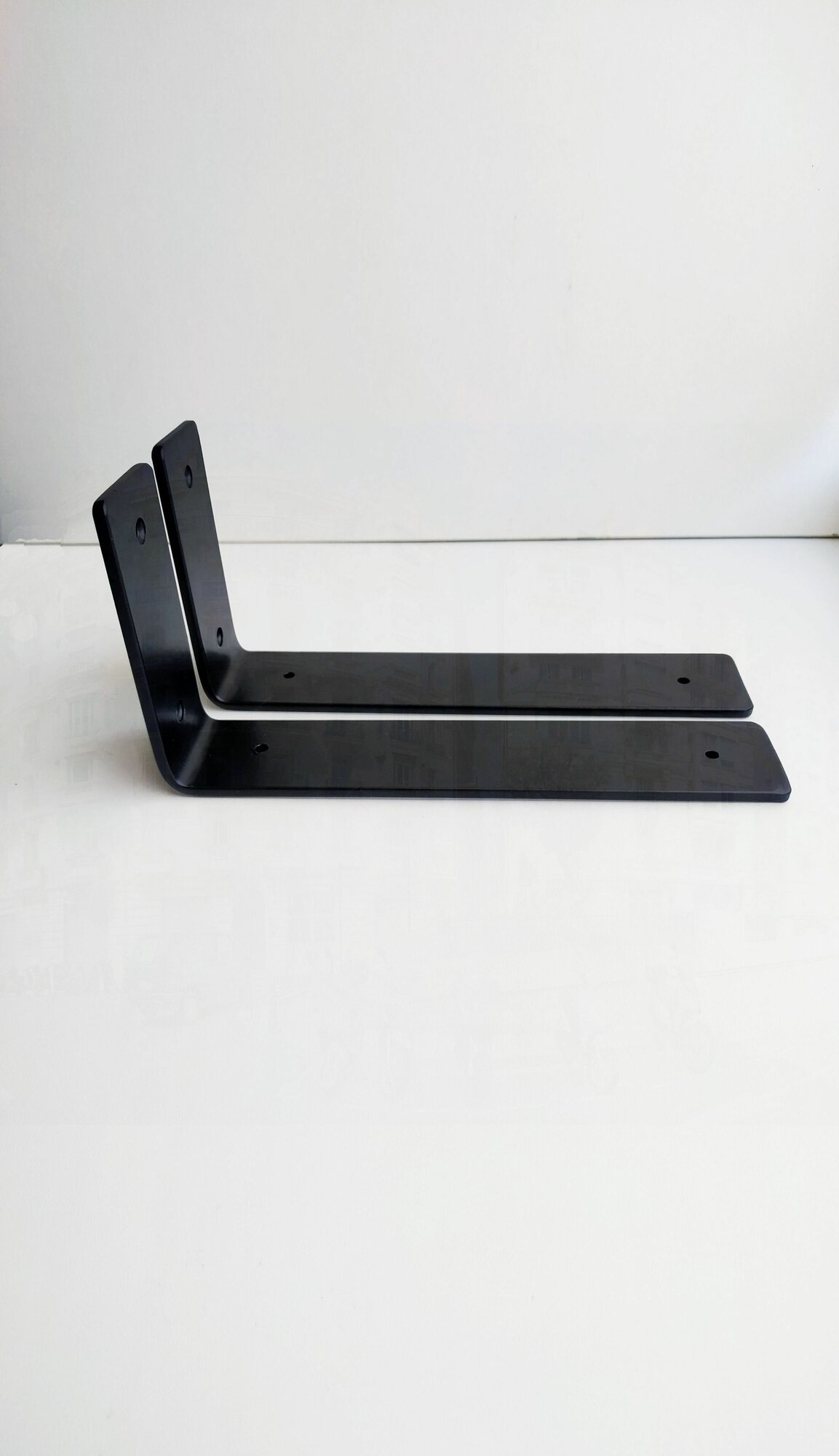 Кронштейн для полки шириной от 25 см, черный комплект 2 шт - фотография № 12