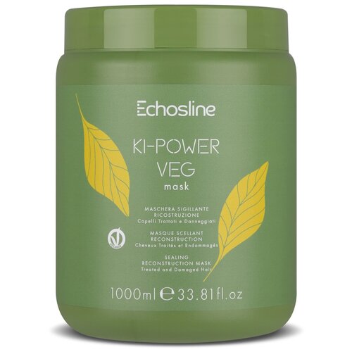 шампунь для волос echos line шампунь для окрашенных и поврежденных волос восстанавливающий ki power veg Маска KI-POWER VEG для окрашенных и поврежденных волос ECHOS LINE восстанавливающая 1000 мл