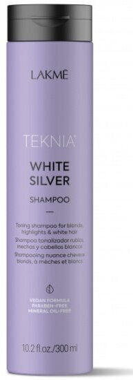 Тонирующий шампунь для волос Lakme Teknia White Silver Shampoo Нейтрализация желтого оттенка, 300 мл