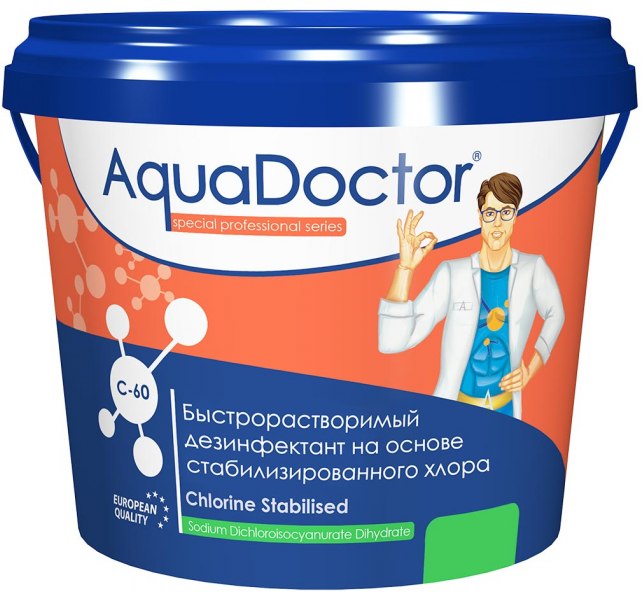 Химия для бассейна AquaDoctor Хлор 1кг (гранулы) ведро AQ15540