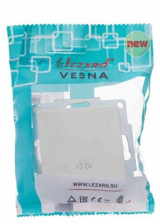 Выключатель промежуточный Lezard Vesna цвет белый - фото №8