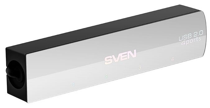 USB-концентратор  SVEN HB-891, разъемов: 4, 50 см, серебристый