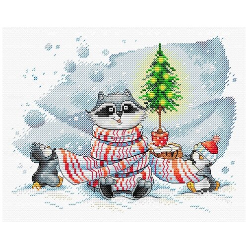 фото Набор для вышивания крестиком жар-птица "зимние шалости", 22*18 см