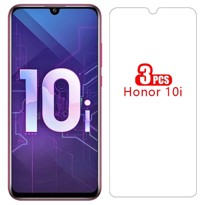 3 шт. стеклянные защитные пленки для экрана Huawei Honor 10i, закаленное стекло для Honor10i 10 I I10