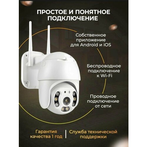 Беспроводная поворотная камера видеонаблюдения SMART CAMERA PTZ EDITION с поддержкой Wi-Fi и приложение на русском языке 215000₽