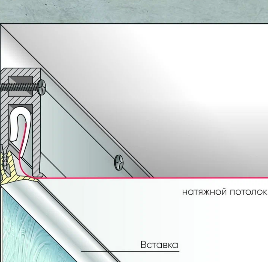 Вставка-заглушка для натяжного потолка небесно-голубая - 25 метров. Плинтус потолочный - фотография № 6