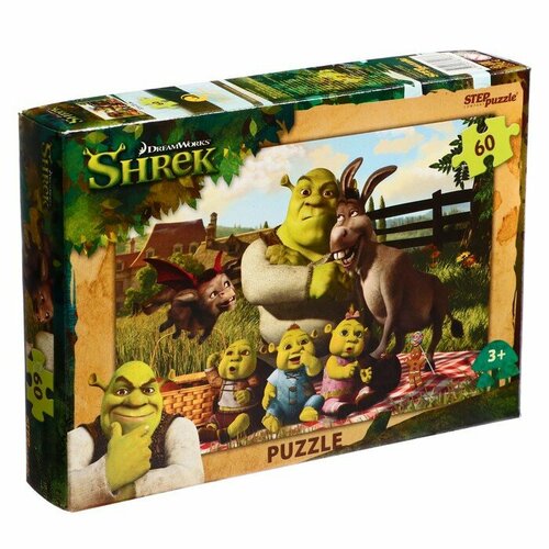 Степ Пазл Пазл Shrek, 60 элементов степ пазл пазл shrek dreamworks мульти 35 деталей