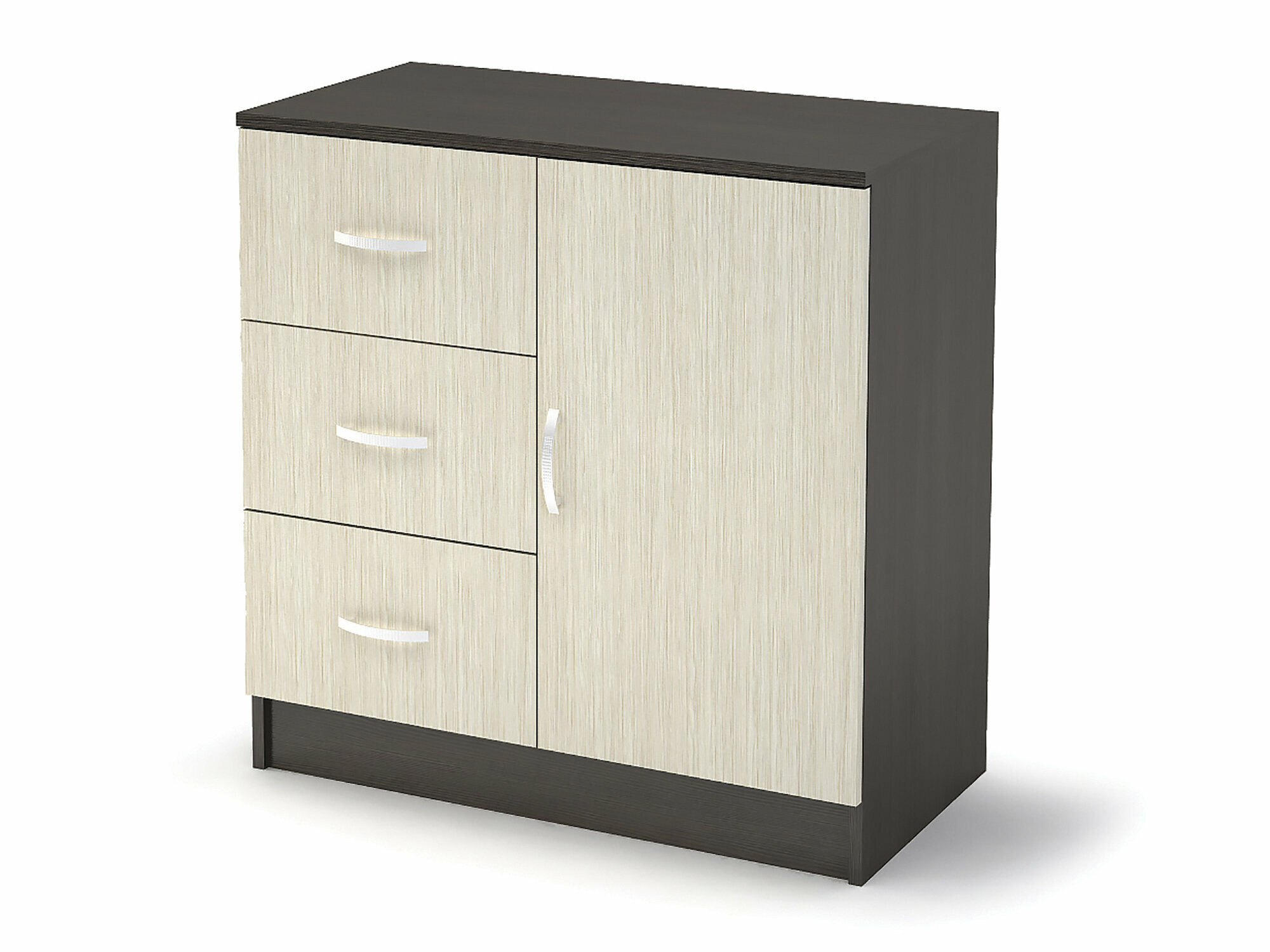 фото Спальня Басса КМ-553М комод 3 ящика 1 створка (0,8х0,766х0,41) белфорт/венге