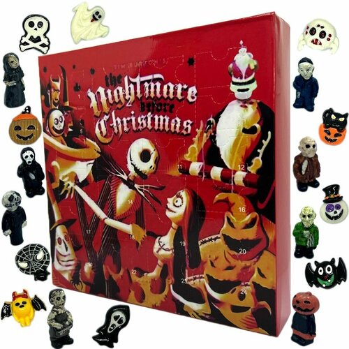 Набор фигурок из мультфильма Кошмар перед Рождеством (24 героя) в рождественском адвент-календаре для детей