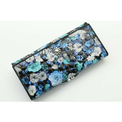 фото Кошелек sergio valentini, фактура тиснение, черный, голубой