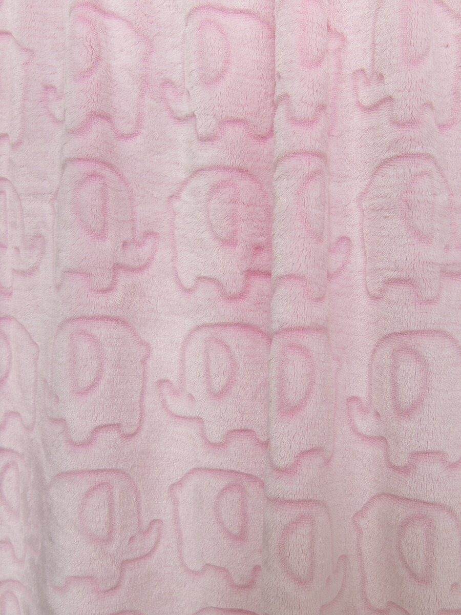 Плед для новорожденного 100х118 пушистый детский в кроватку коляску, Baby Nice Слоники , розовый