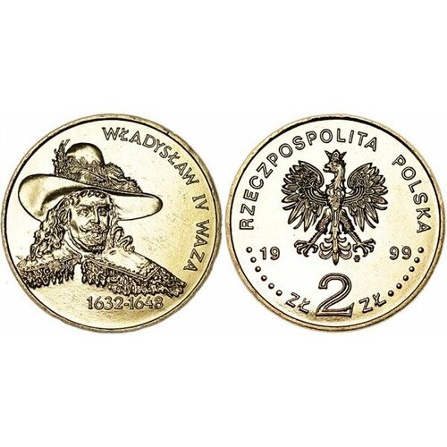 Польша 2 злотых, 1999 Владислав IV Ваза (1632-1648)