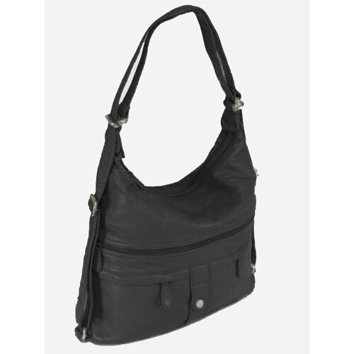 Сумка Guecca, фактура гладкая, черный