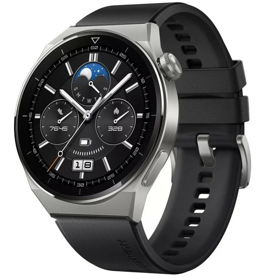 Смарт-часы Huawei WATCH GT 3 Pro 46ММ (55028473), Black Fluoroelastomer