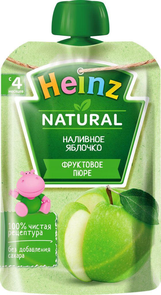 Пюре фруктовое HEINZ Наливное яблочко, с 4 месяцев, 90г