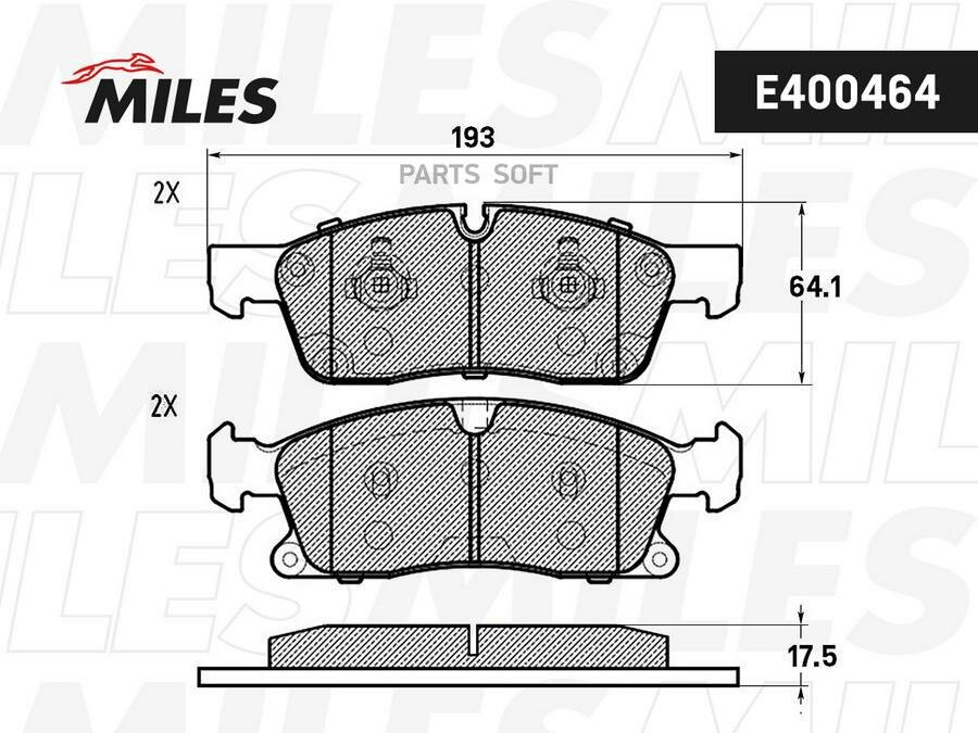 E400464 MILES Колодки тормозные MERCEDES-BENZ ML W166 250-350 11- передние LowMetallic