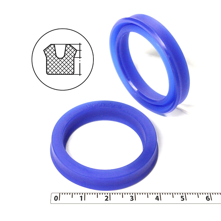 Манжета гидравлическая 35х45х8 (манжета цилиндра 45*35*8) тип UN PU (полиуретан) (упаковка 2 шт.)