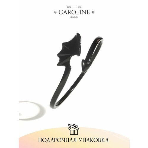 Кольцо Caroline Jewelry, безразмерное, черный