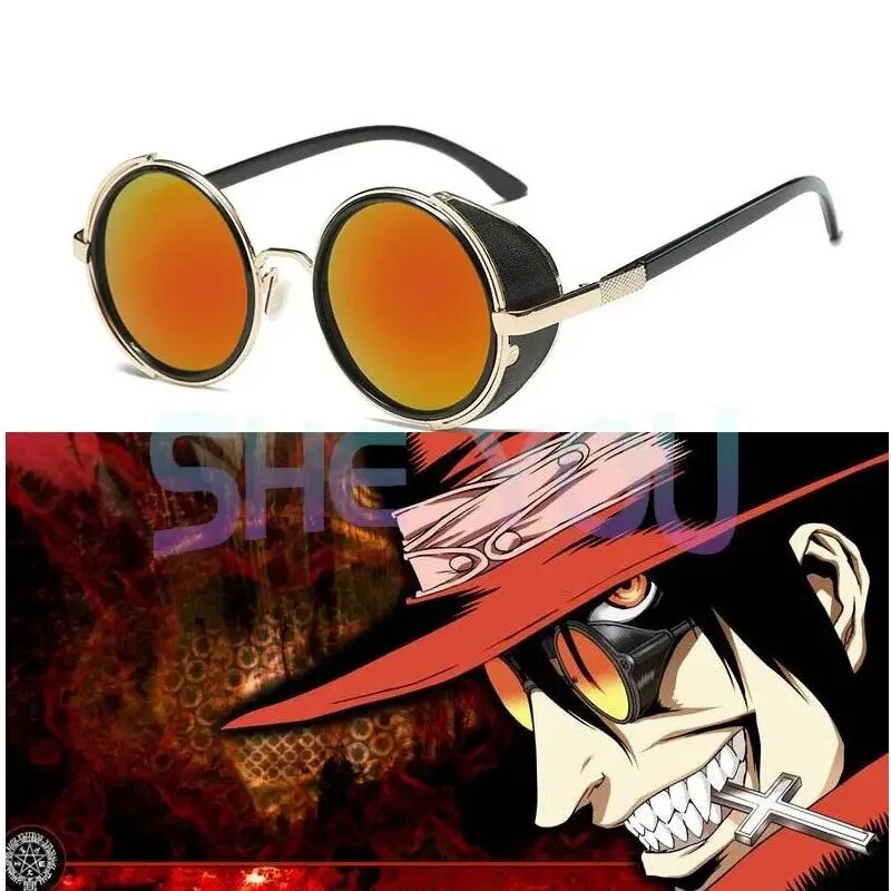 Горячая Распродажа HELLSING аниме Alucard вампир Охотник индивидуальные очки в стиле косплей оранжевые солнцезащитные очки, Унисекс