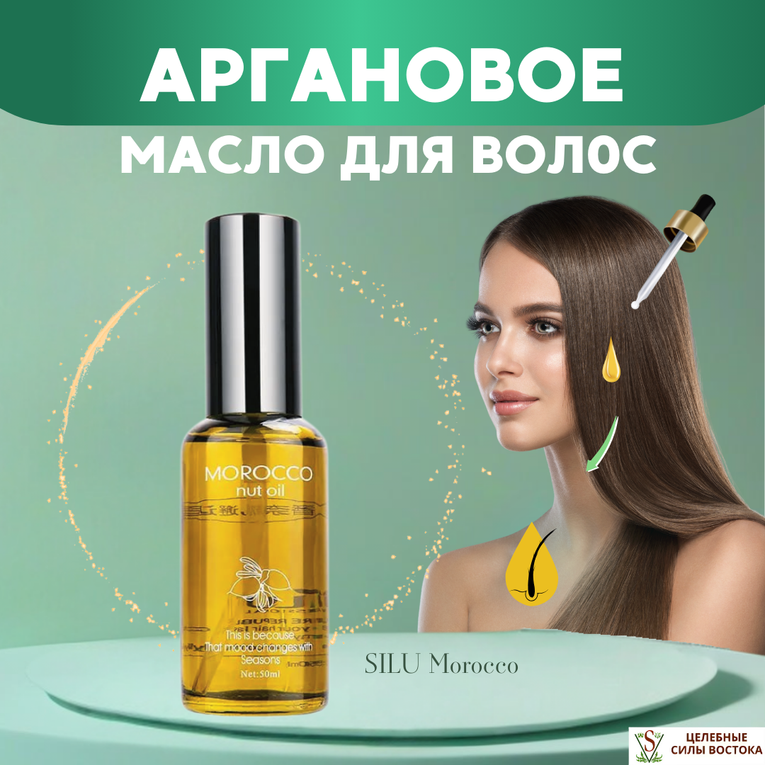 Марокканское аргановое масло SILU MOROCCO Salon Essentials Hair Care.