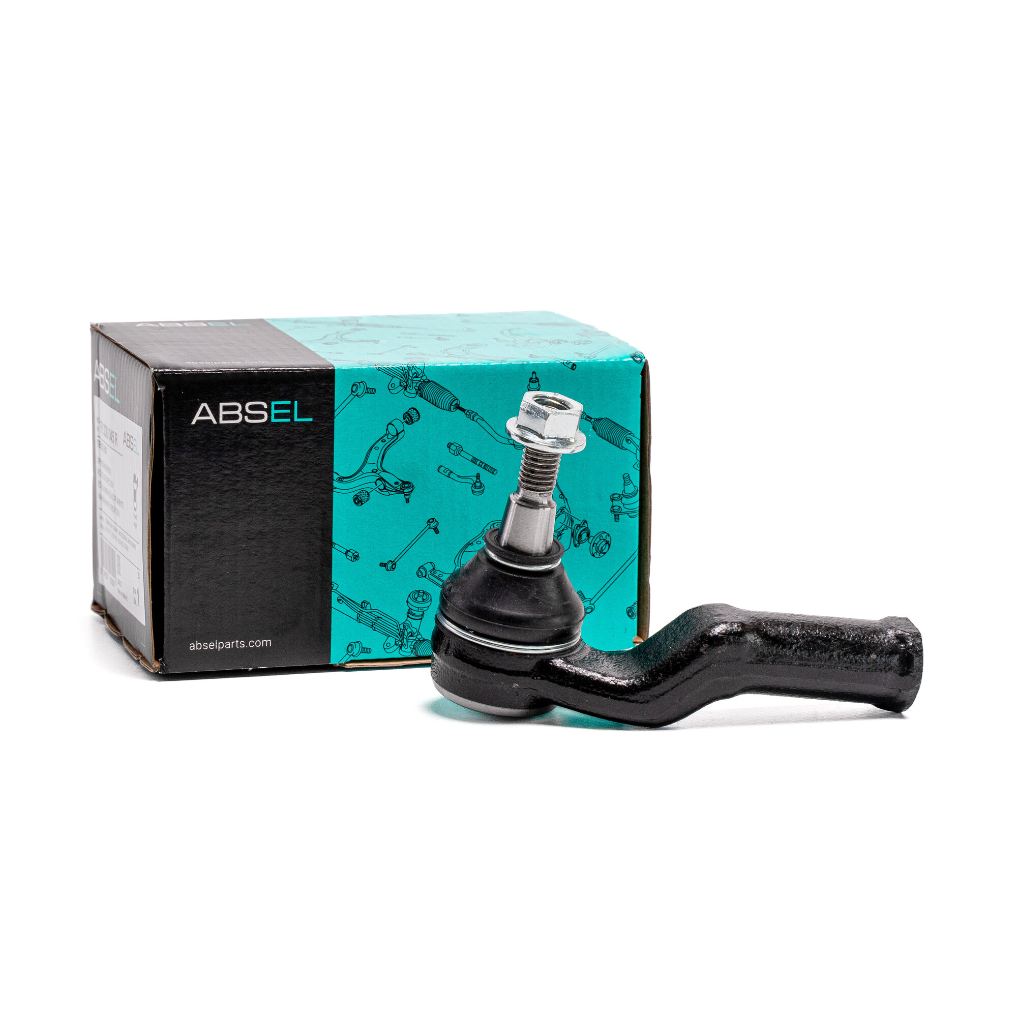 ABSEL Наконечник рулевой тяги правый FR330045R для FORD FOCUS II 2004-2012, FOCUS III 2010-2020, FOCUS C-MAX 2003-2007, C-MAX 2007-2010; VOLVO S40 II 2004-2012