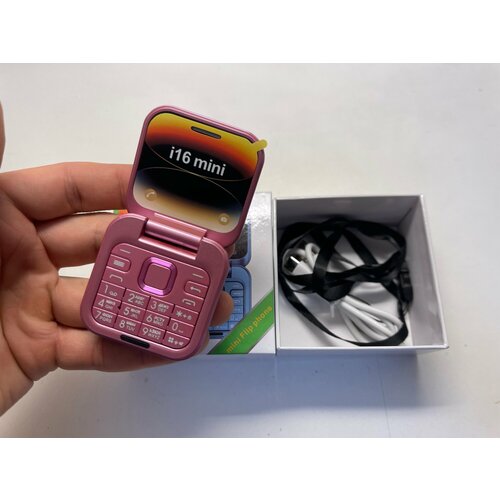 Кнопочная раскладушка i16 PRO MINI 2сим 500mAh розовый 2500₽