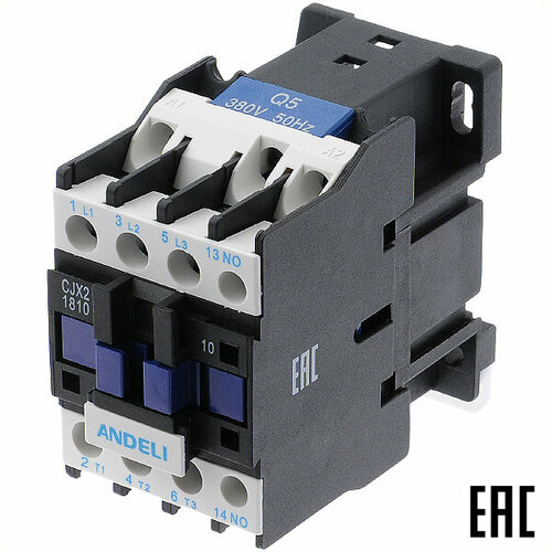 Контактор CJX2-D1810 3P 380В 18А 1з ADL08-021 ANDELI 1055₽