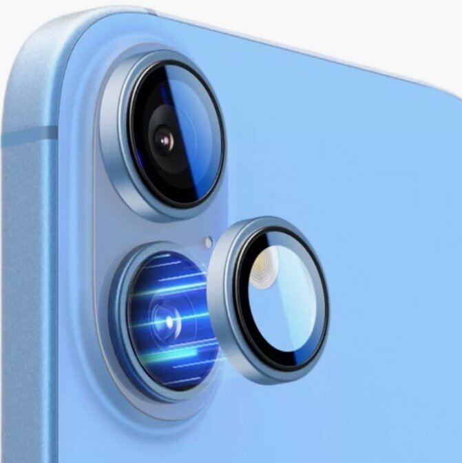 Линзы (стекла) для защиты камеры iPhone 16 / 16 Plus Синие