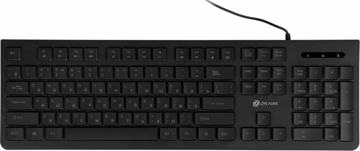 Клавиатура проводная Oklick 440ML, USB, Черный 1196537 - фото №1
