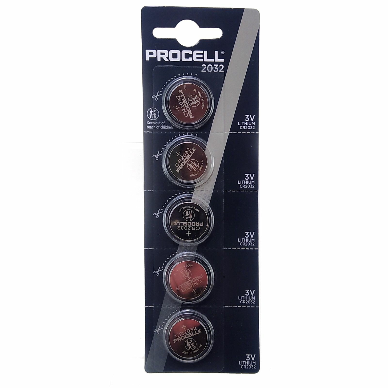 Батарейка (5шт) литиевая DURACELL CR2032 PROCELL constant дисковая 3В (бл5)