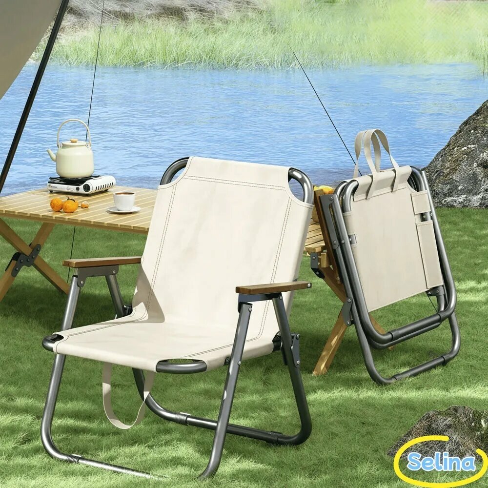 Кресло раскладное52*41*66 см，Белый легкий удобный подходящий для путешествий