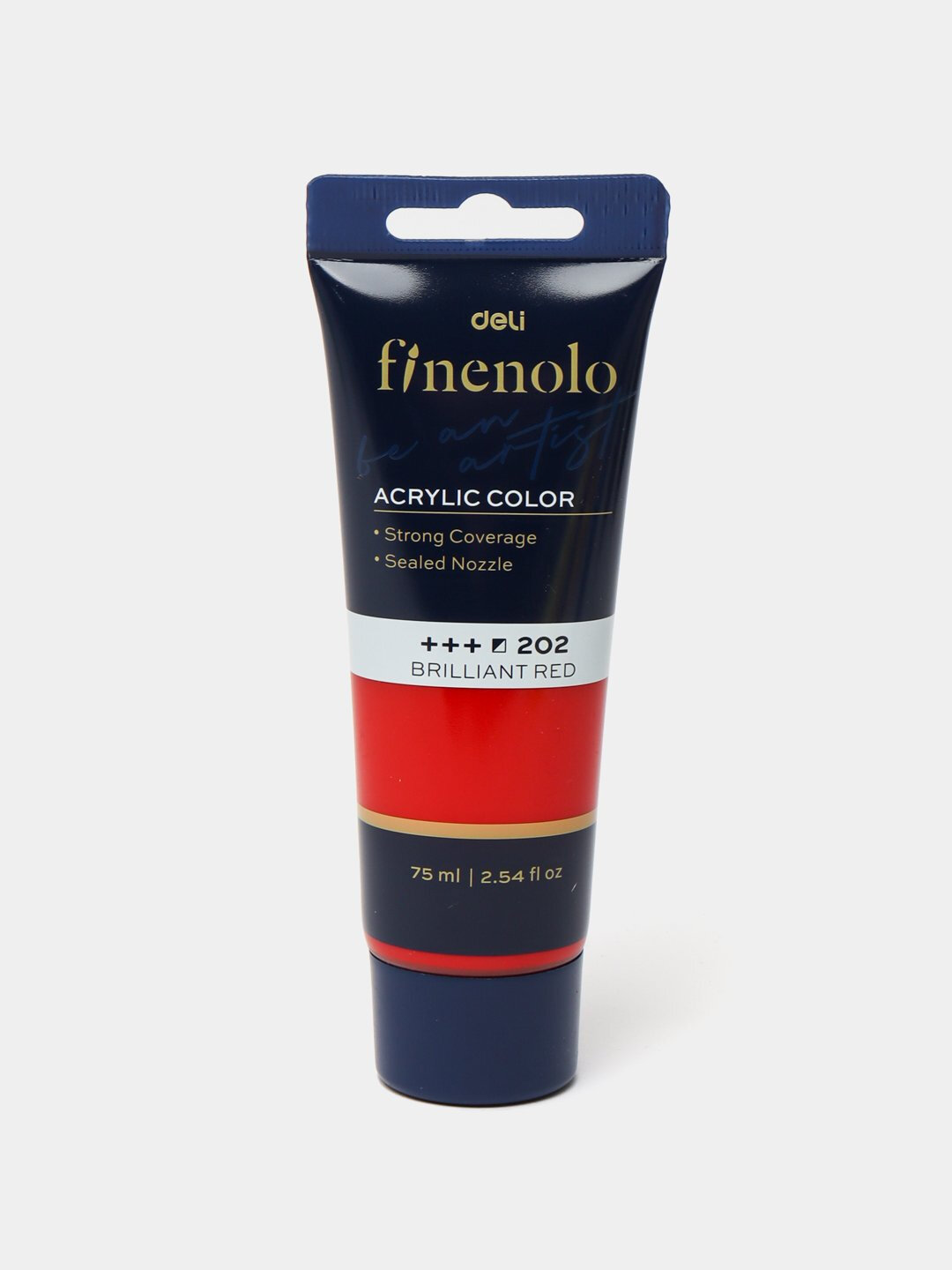 Краска акриловая в тубе Deli Finenolo EC75-CB, 75 мл (202 Brilliant red)