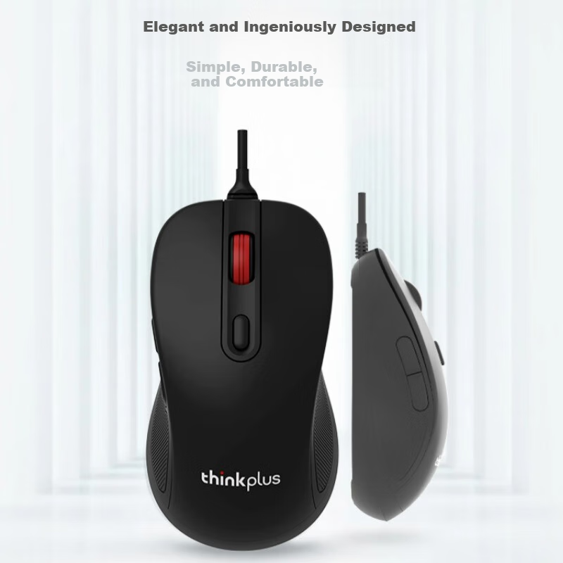 ThinkPlus Lenovo Wired Mouse Ergonomic Silent Office Mouse Lenovo Think Big Red Dot 2025 New Laptop Desktop Mouse M10 Pro Wired Mouse