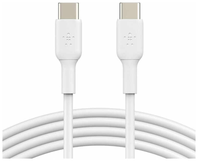 Кабель Belkin USB-C - USB-C 1м, пластик, белый (CAB003bt1MWH)