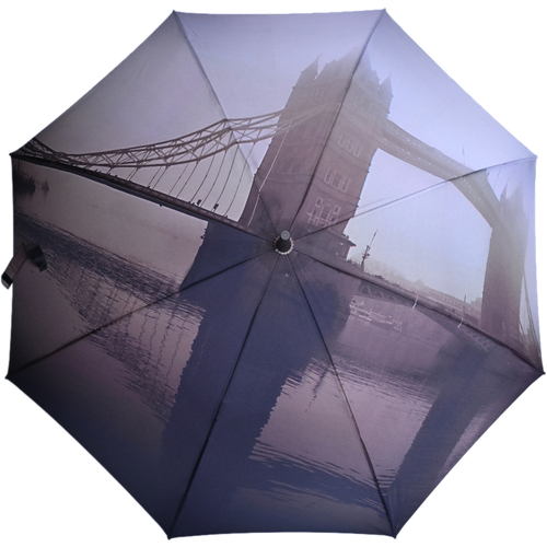 Зонт-трость ZEST, полуавтомат, купол 104 см., 8 спиц, система «антиветер», для женщин, серый