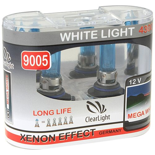 фото Лампа автомобильная галогенная clearlight whitelight ml9005wl hb3 12v 60w 2 шт.