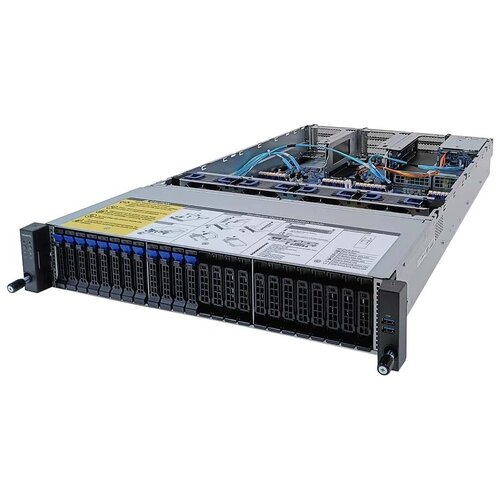 Сервер GIGABYTE R282-Z97 (rev. A00) 2 x /без ОЗУ/без накопителей/количество отсеков 2.5 hot swap: 16/2 x 1600 Вт/LAN 1 Гбит/c серверная платформа gigabyte 2u